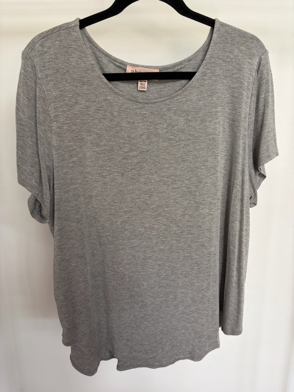Philosophy Heather Gray Short Sleeve Scoop Neck Tee